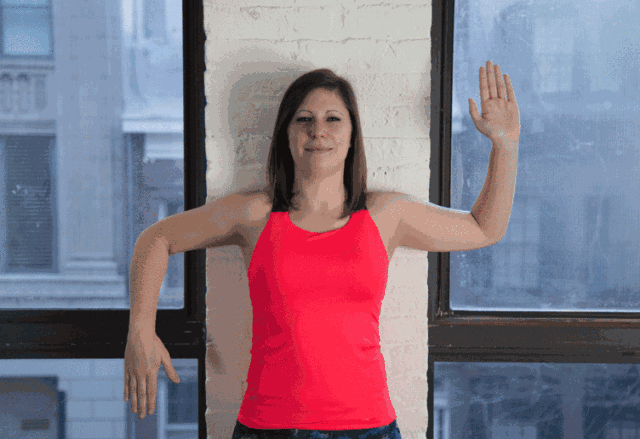 左手右手一个慢动作,嘿~~右手左手慢动作重播!重复10次.