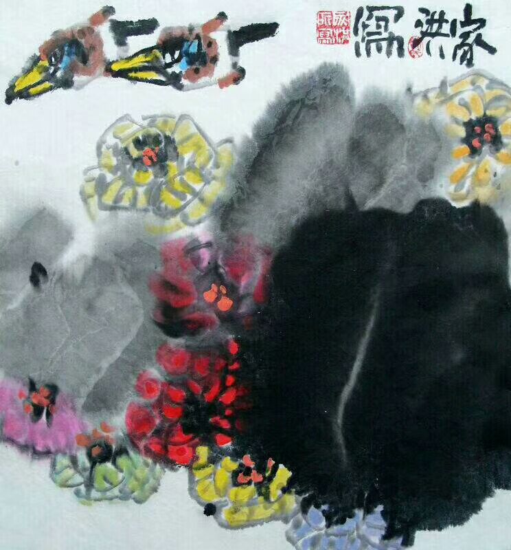 作品欣赏家洪兄的画作是带有音乐性的,而且是那种可