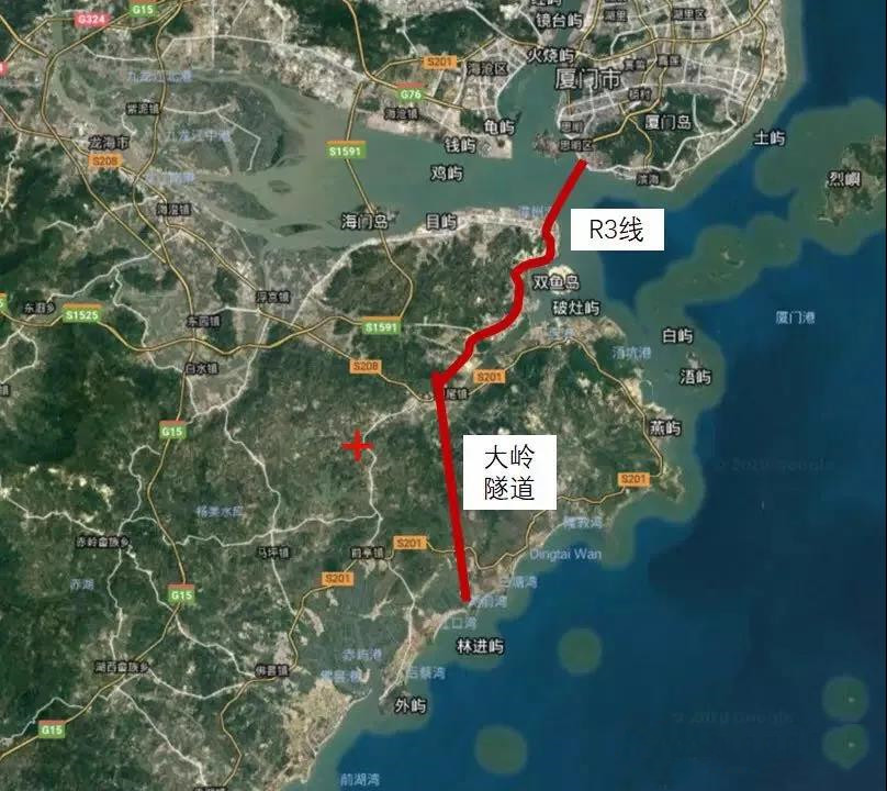 环厦交通:①轮渡码头②厦漳跨海大桥;③厦门漳州城际轨道r3线(海底