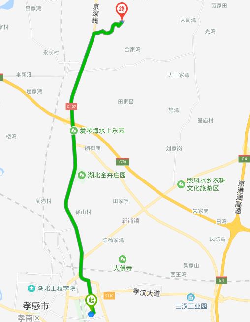 路线】如图所示91(点击放大查看)98【地址】孝感市孝南区107国道