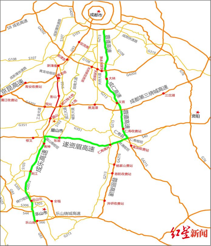 散成乐高速青龙至眉山南将管制半年成乐两地绕行路线全攻略