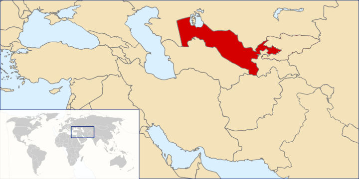 地图看世界;双重内陆国乌兹别克斯坦、南