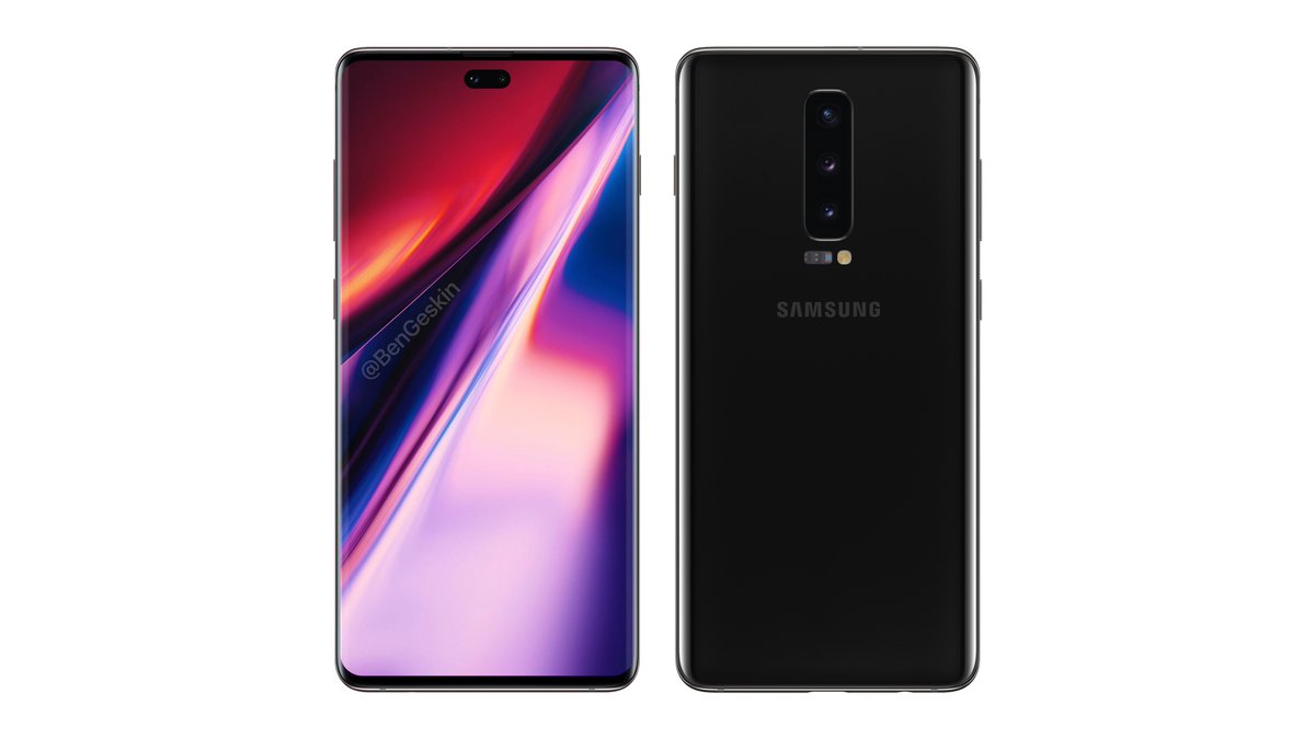 如果要说二者的不同,定位偏高的三星galaxy note10 pro正面采用的是双