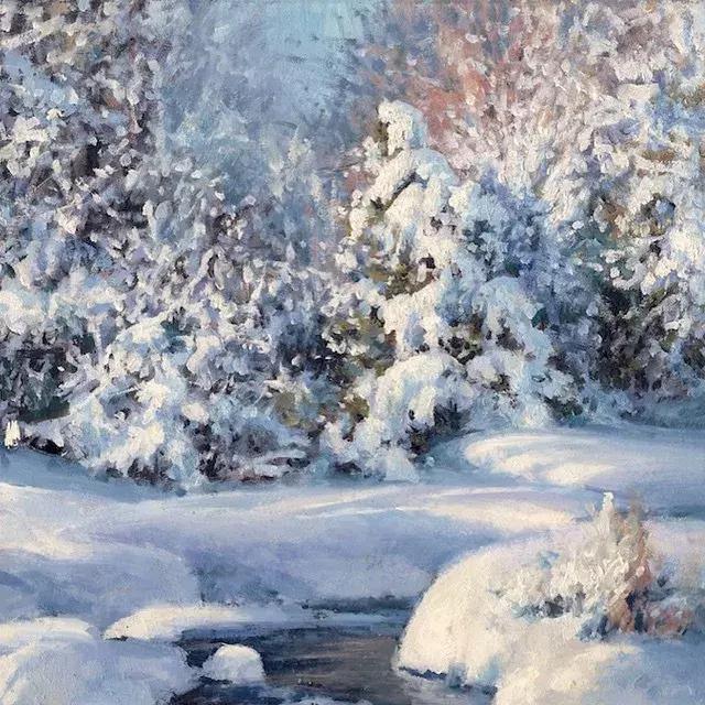 小央美:超美的油画雪景欣赏!