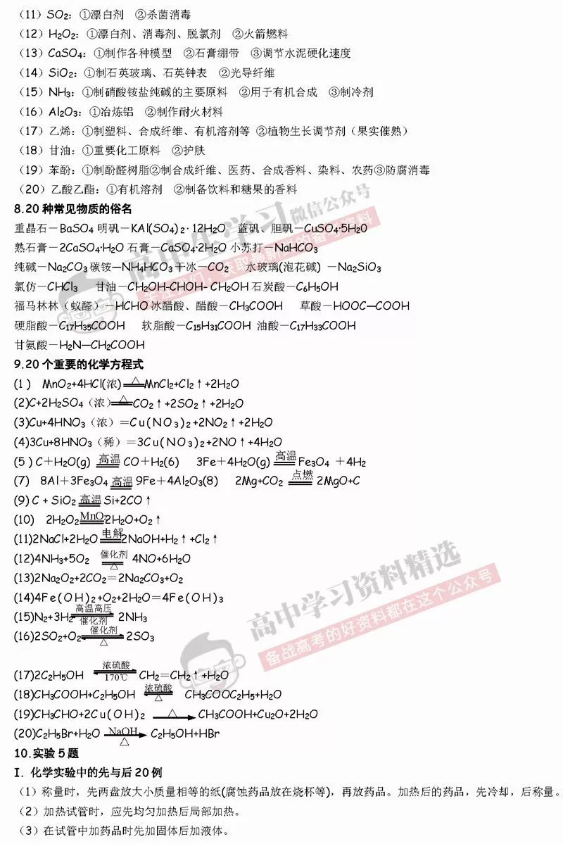 理综冲刺260+必须背下这些知识点