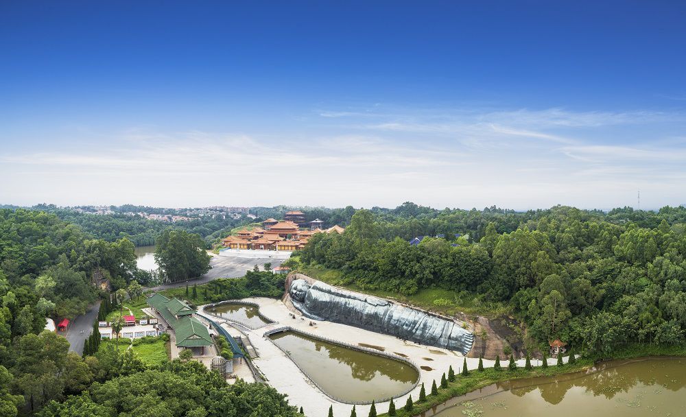 温泉酒店自驾国家aaaa风景区三水森林公园免费游览鸳鸯湖中国最大卧佛