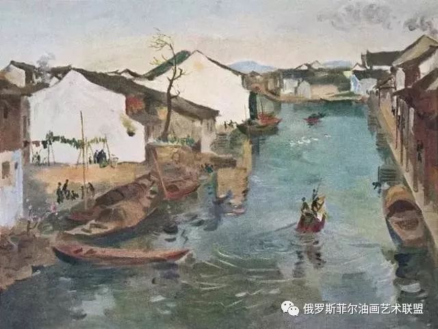 鲁迅故乡 / 46x61cm / 木板油画 / 1957