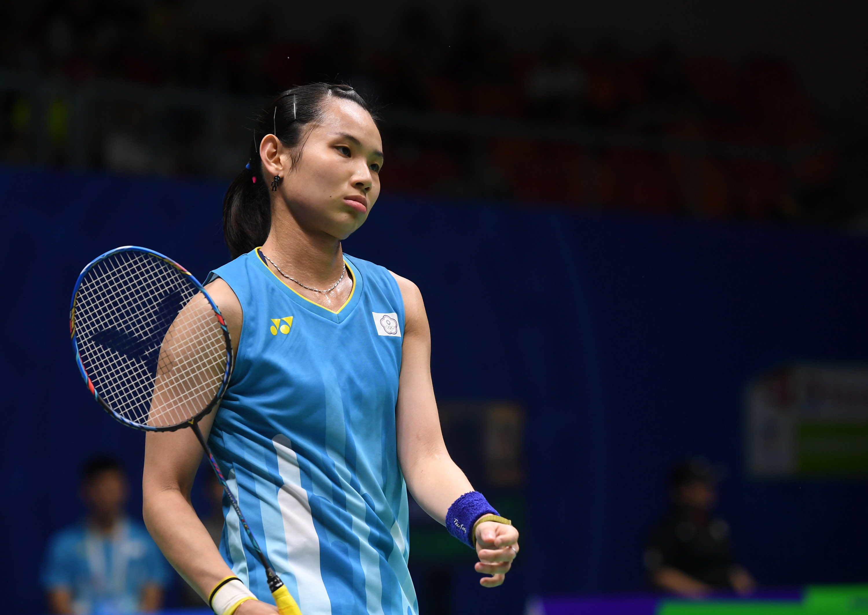 5月22日,中国台北队选手戴资颖在女子单打比赛中.