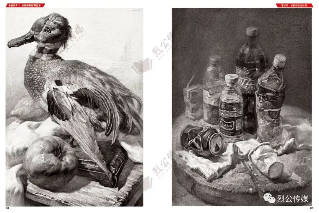《联考3·素描静物临摹范本》从几何到静物基础课件编排体系全面