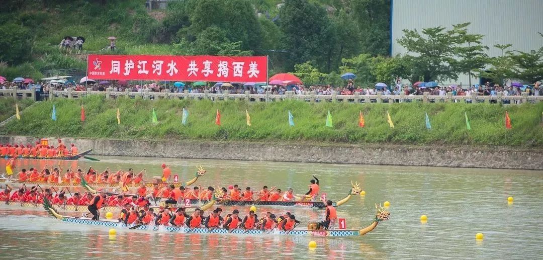 揭西榕江端午龙舟竞赛今天开赛棉湖队勇夺第一