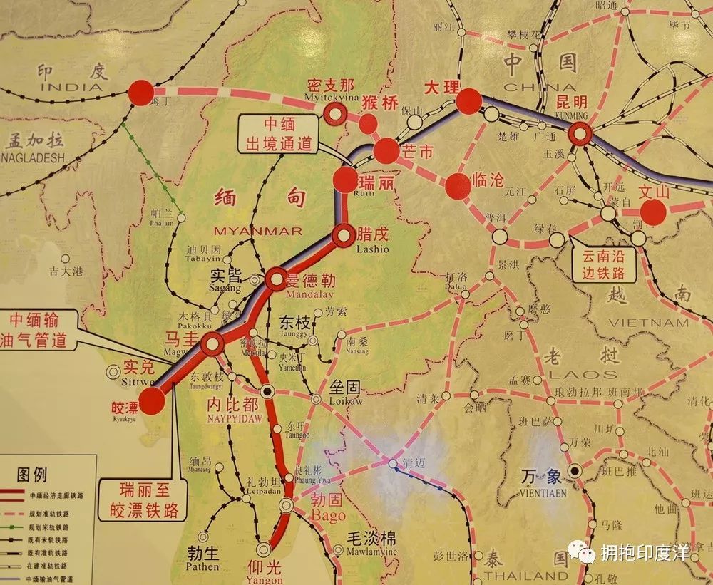 中缅济走廊铁路通道构想图