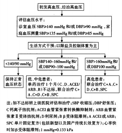 图3 无合并症高血压患者的治疗流程3.