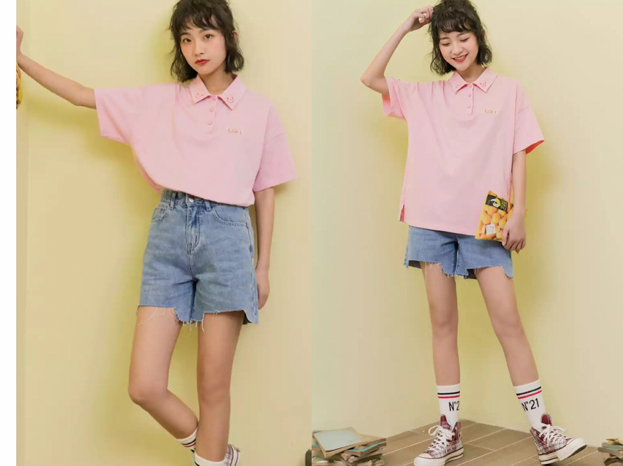 夏季很流行穿"粉色t恤,搭配对的下装,甜美又减龄!
