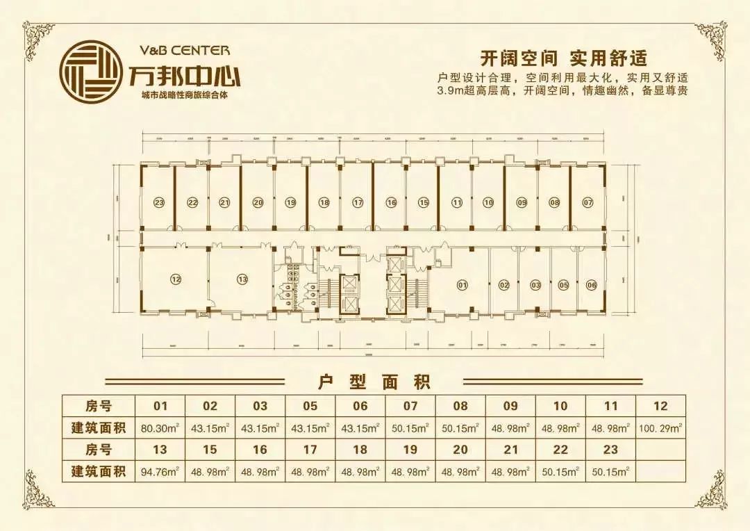 万邦中心户型图△万邦中心户型图万邦中心首次推出18楼公寓便受到了