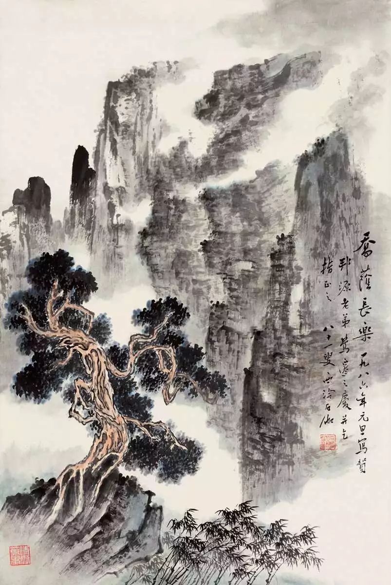 他画的山水波澜壮阔,能听到风声!(申石伽)