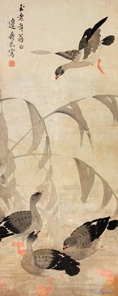 邊壽民 大雁 边寿民芦雁图轴- 故宫博物院