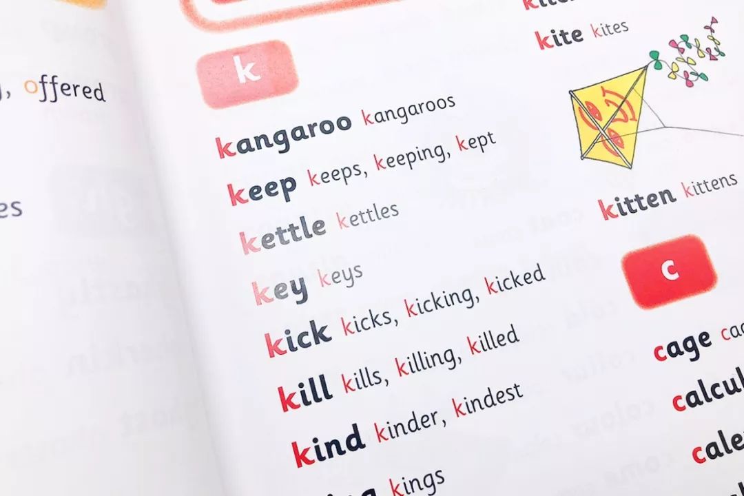 kattle,keys…… 孩子在认识单词的同时 还会知道字母"k"打头的单词