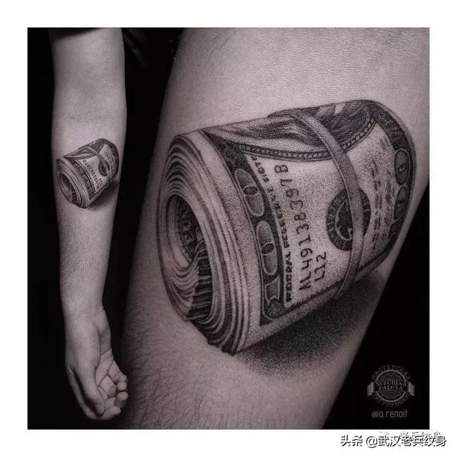 纹身素材钱币纹身图案