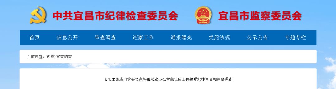宜昌3名干部接受纪律审查和监察调查 偷偷要偷偷鲁影院