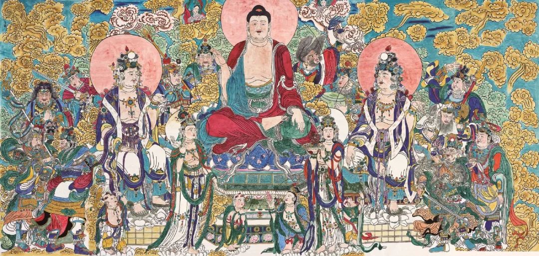 山西临汾的文化名片梅莹创作临摹广胜寺壁画