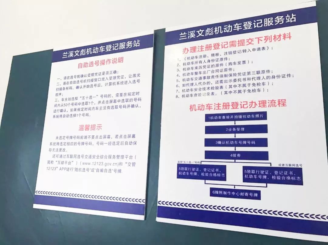 兰溪首家机动车登记服务站成立今后选号上牌店内操作就可以