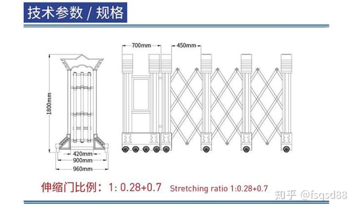 奇斯盾吉祥系列不锈钢伸缩门