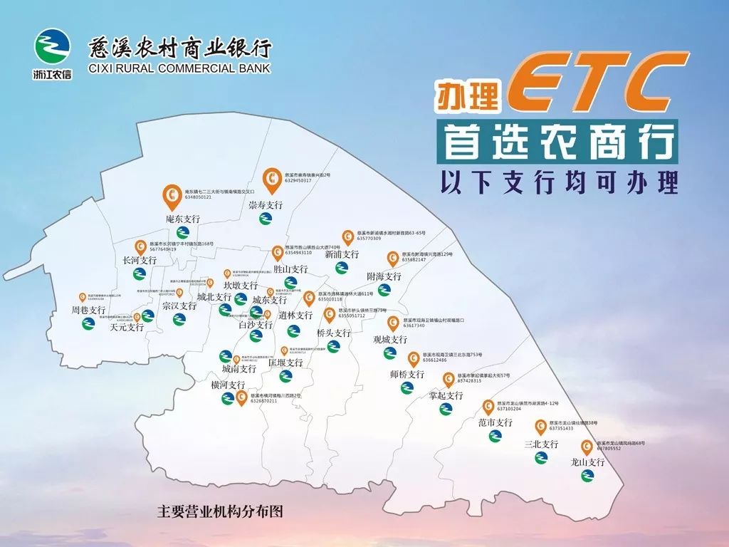 未安装etc的朋友，抓紧到慈溪农村商业银行各支行（营业部）为您免费安装e