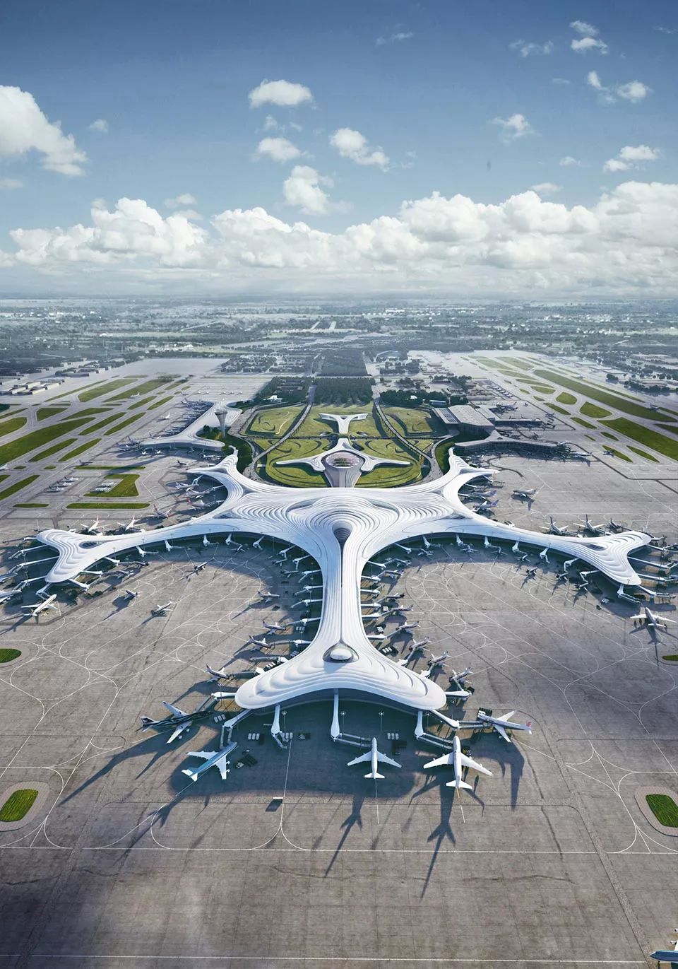 mad公布哈尔滨新机场设计"北国冰花"_航站楼