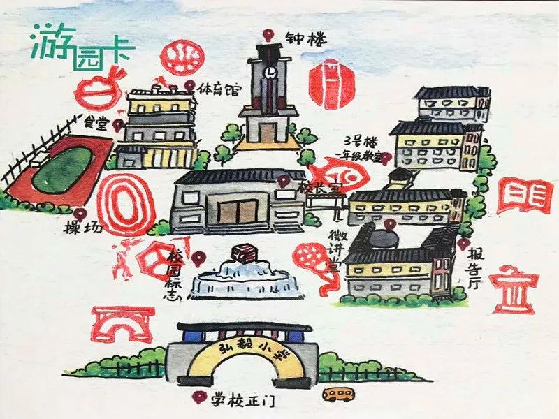 这所学校的手绘游园卡火了,被小学《科学》教材收录!
