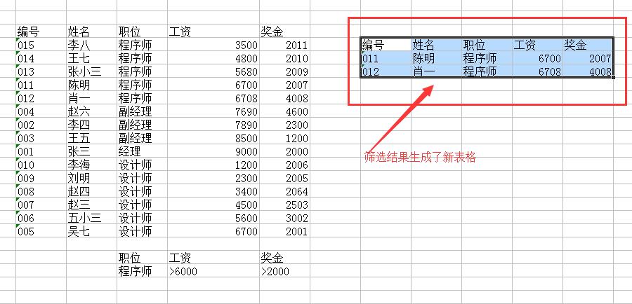 Excel表格中的高级筛选使用方法,按多个条件筛