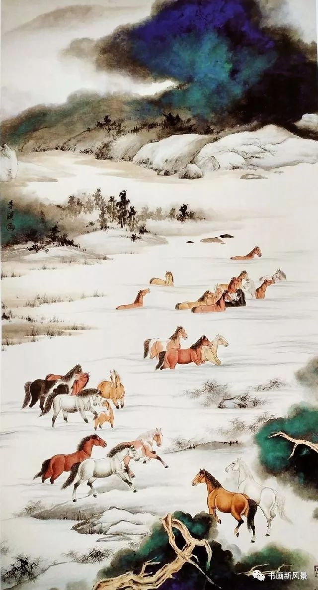 驰雪追风,万马奔腾!这画太爽啦!