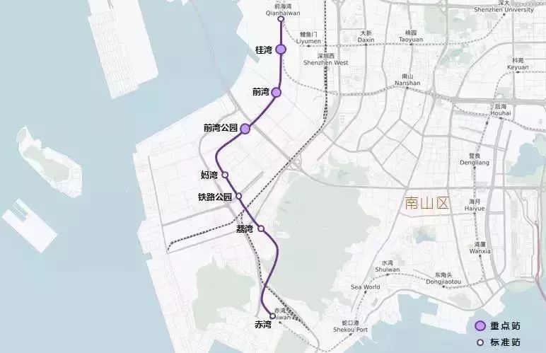 深圳地铁5号线二期工程从已投入运营的地铁5号线终点站前海湾站向南