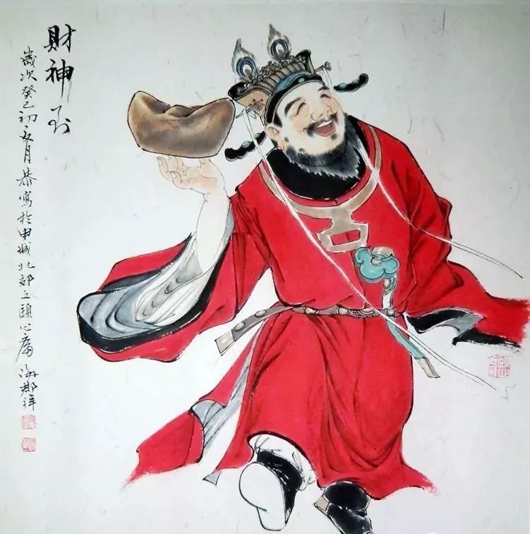 国画中的《五路财神图》