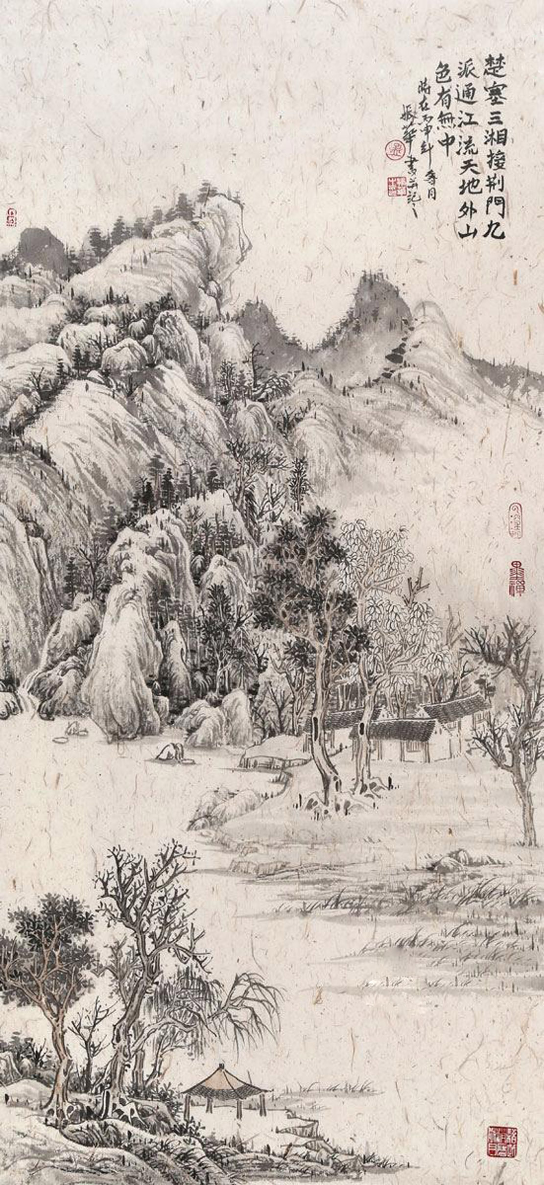 孟振华画家《溪林春山 幽谷秋寒》
