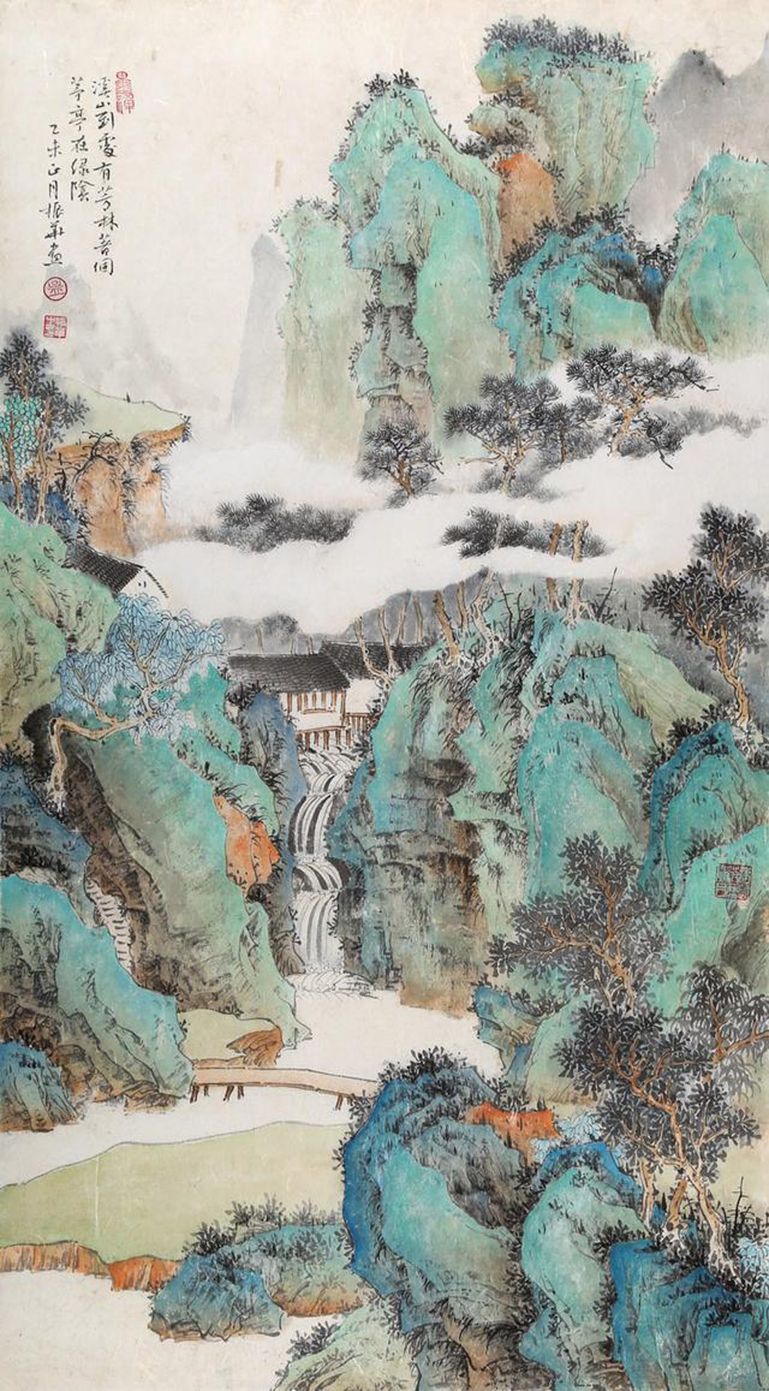 孟振华画家《溪林春山 幽谷秋寒》
