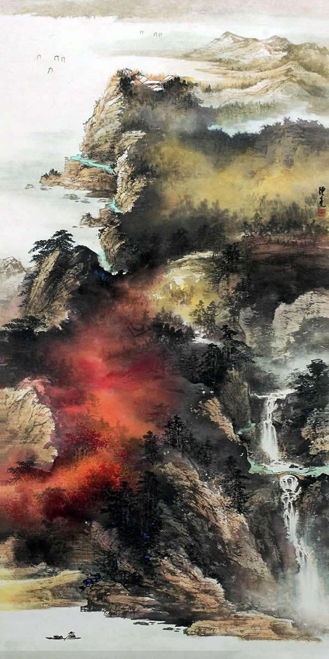 陈亮画家笔墨洒脱重彩俊秀