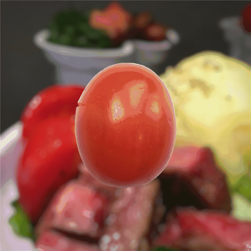 上层精选牛排,果蔬加薯类小食