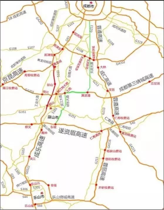 路线4:眉山至成都方向车辆经岷东大道,剑南大道绕行至成都.