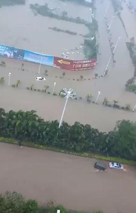 有些地方水浸严重 消防已出动紧急救援 阳江坪郊沙屋村 消防在救援