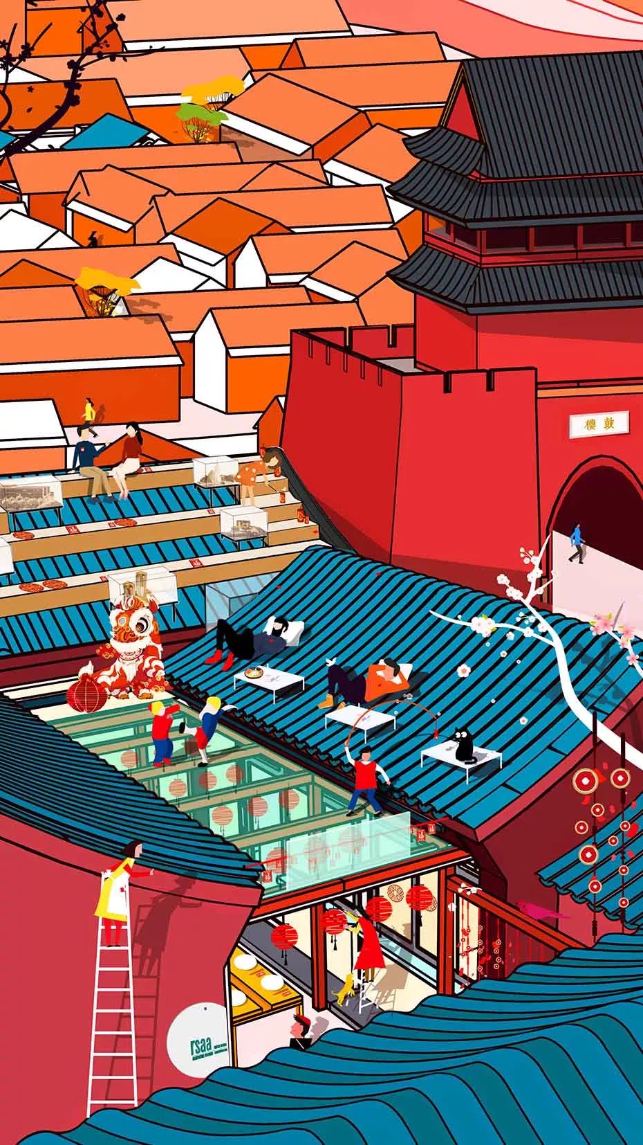 建筑插画我们用作品说话,你的图只不过是儿童