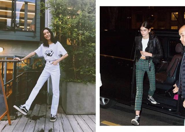 羡慕欧阳娜娜的帆布鞋搭配裙装美哭了这才是美少女