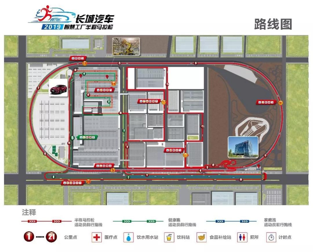 店科技产业园区民主路) 三,比赛路线(请戳大图) 半程马拉松项目(21