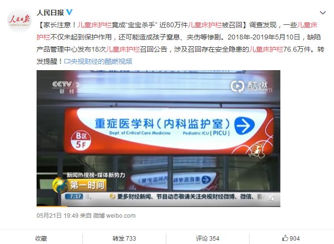                     近80万件儿童床护栏被召回，“护娃神器”竟成“宝宝杀手”！