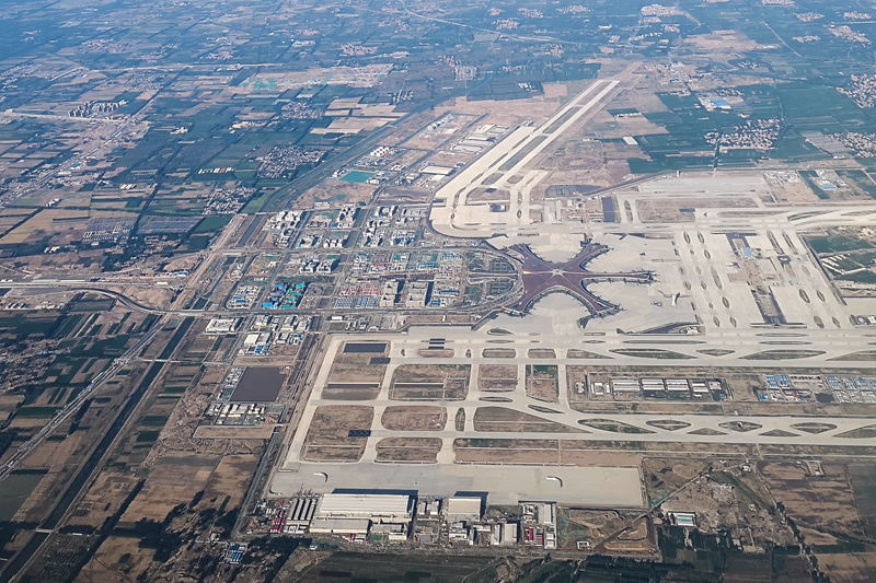 俯瞰北京大兴国际机场 鸟瞰犹如外星基地