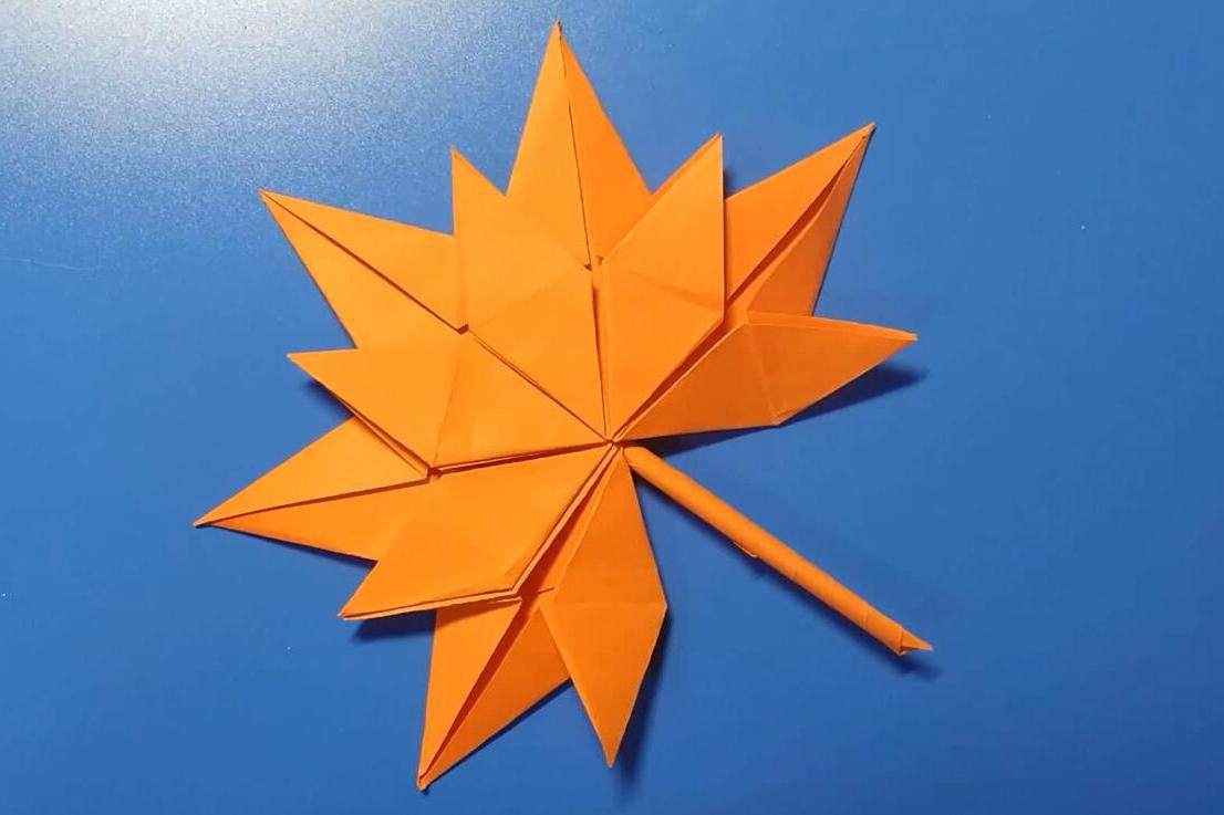 儿童手工折纸:立体漂亮的枫树叶,好玩有趣又简单!
