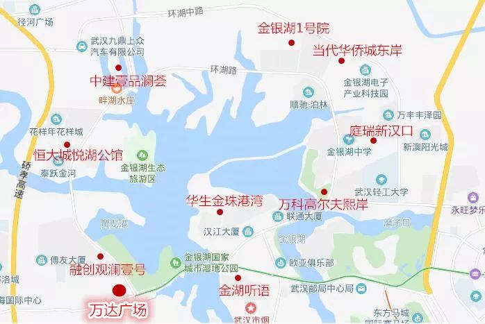 金银湖万达广场规划批示环湖路多个纯新盘将开