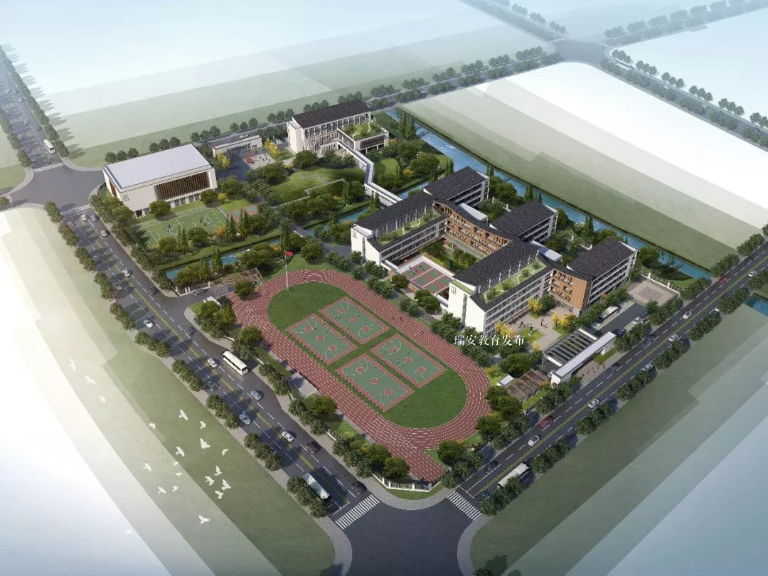 ——鸟瞰效果图 学校位置  马屿镇跃马大道以东, 教育路以南, 康宁路