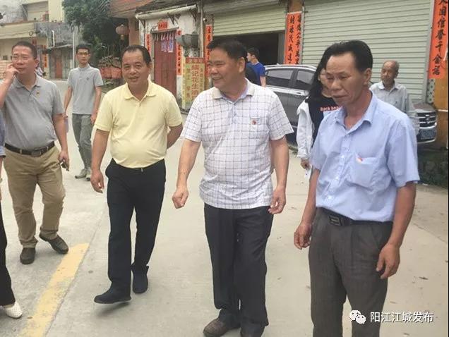 江城区市政协副主席吴业坤到双捷镇双捷社区调研创文工作