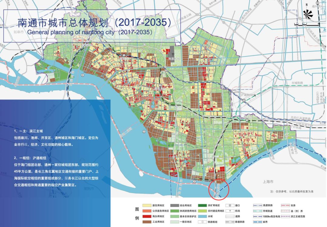 近日,一张《南通市城市总体规划2017-2035》将苏通二桥的具体位置进行