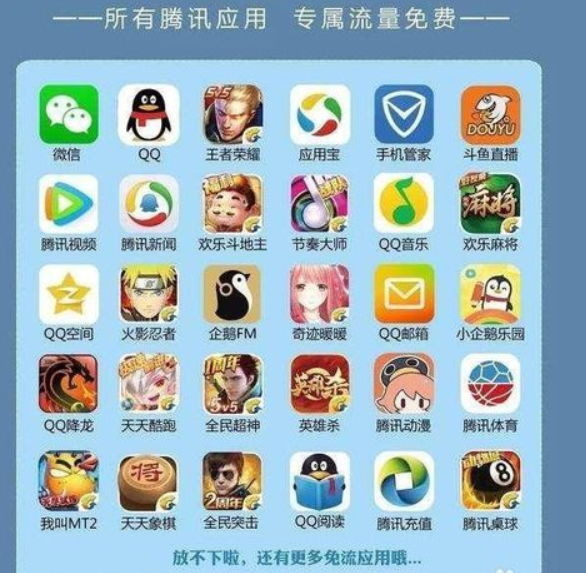 信、qq、王者、吃鸡，还有斗鱼、快手等应用，杂七杂八加起来有上百款。